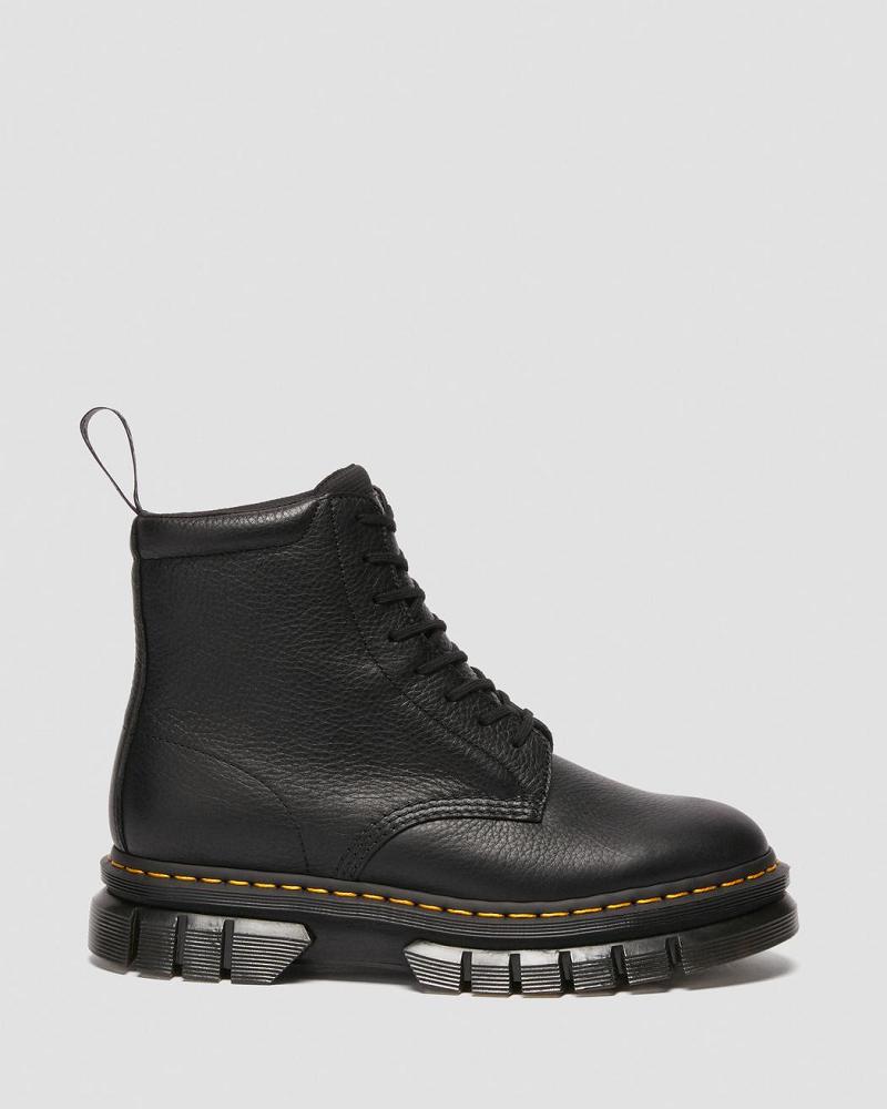 Dr Martens Rikard Lunar Leren Platform Laarzen Dames Zwart | NL 530EBC